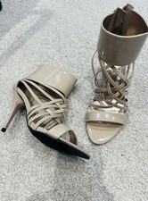 BNWOB Taupe/Beige Patent Sandals Size 4