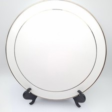 Spode Cake Stand Serving Platter Classic Silver & White 11in Fine Bone China