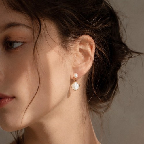 Clip earrings mother of - earrings,