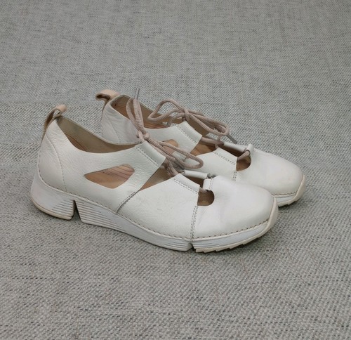 Clarks tri sense white - white, leather