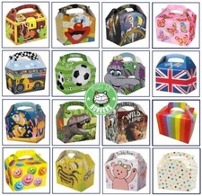 50 x Party Food Boxes Childrens Kids Themed Carry Meal Box Birthday Loot Bag
