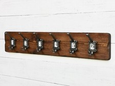 Vintage style Cloakroom School style Coat&Hat Rack with label frame hooks No1-10