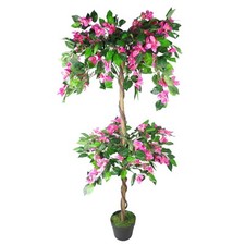 Artificial Blossom Tree Large 140cm Rhododendron Flowering Pink Real Wood Trunk