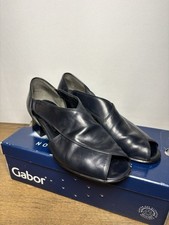 Gabor Navy Leather Peep Toe