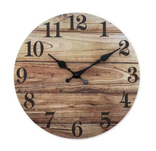 Retro Wooden Wall Clock – Silent Quartz, Vintage Home Decor, Multiple Sizes