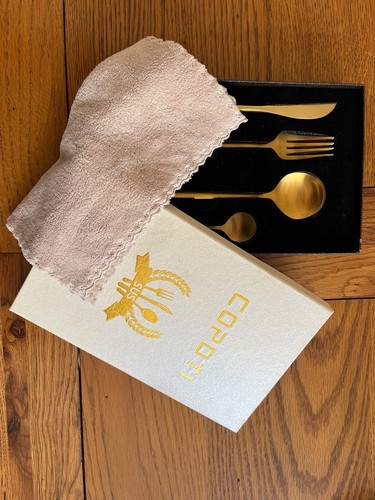 Piece matte gold cutlery - 24-piece,