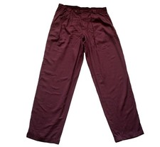 Mens Vintage 80s Trousers Burgundy Pleat Front Retro Indie 36W" / 34 Inseam