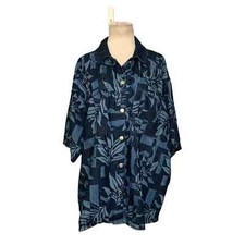 Topshop Blue Indigo Palm Laser Print Lightweight Denim shirt size 10