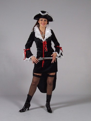 Ladies black pirate musketeer - ladies,
