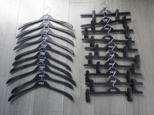 20 X Marks & Spencer Black Plastic Non Slip Coat Hangers & Skirt/Trouser Hangers