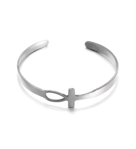Ankh bangle silver stainless - ankh,