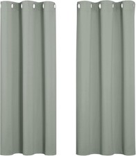 Sage Green BlackoutCurtains for Kids Bedroom Kitchen Eyelet Short Thermal 34 x45