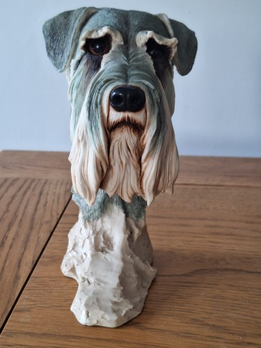 Schnauzer head figurine bust - schnauzer,