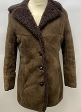 Bailys of Glastonbury Brown Sheepskin Coat UK Size 14                         W9