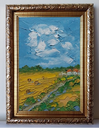 Framed hay bales field - framed,