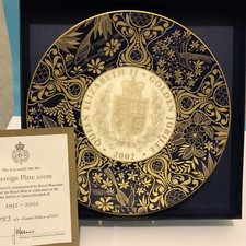 Queen Elizabeth Golden Jubilee Plate - Royal Worcester For Royal Mint Mint Boxed