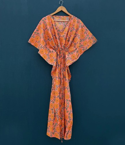 Indian orange kimono kaftans - orange,