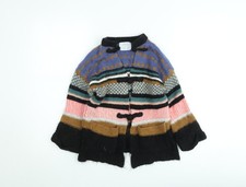 ZARA Teens Multicoloured Wool Chunky-Knit Cardigan Sz 8