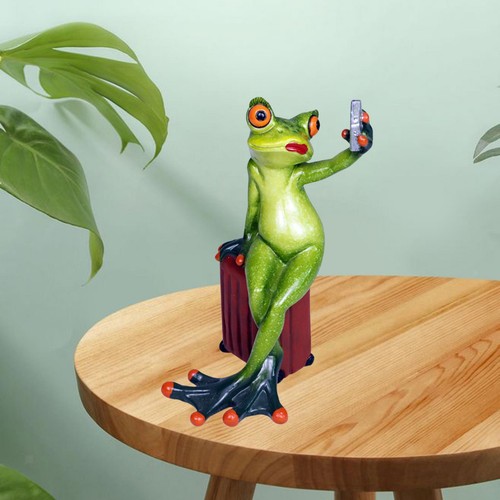 Resin selfie frog figurine - frog,