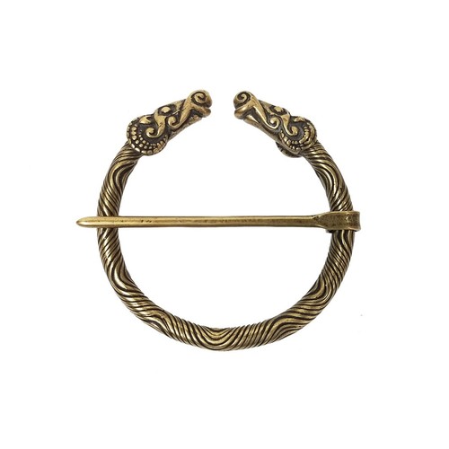 Bronze ram penannular brooch - bronze,