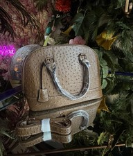 KW London W1 Tan Dome Bag – Faux Ostrich Leather – New with Strap