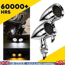 2X Chrome LED Motorcycle Turn