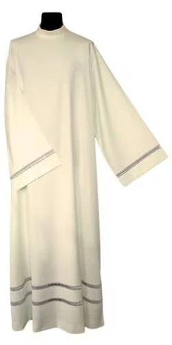 Linen priest alb silver - linen,