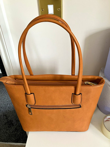 Tan faux leather - leather, bag