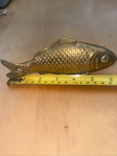 Vintage brass carp figure - vintage,