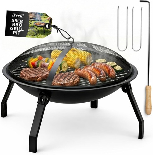 Round fire pit bbq grill - pit,