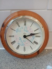 Vintage St Michael Quartz Wall Clock – Pine Case – Floral Dial – 1992