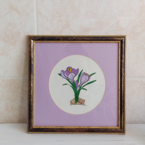 Vintage purple crocus - vintage,
