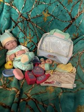 Baby Doll Boy In Mint Outfit With Bath Stuff