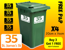 x4 WHEELIE BIN NUMBERS CUSTOM