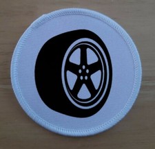 Tyre and Wheel Alloy Trim Fitter Mechanic Racer Racing Patch Badge Badges
