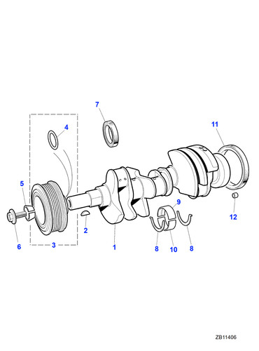 Jaguar crankshaft main bearing - jaguar,