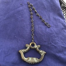 Vintage old   Ornate solid brass Toilet Pull & Chain.