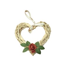 WICKER HEART DECORATION , Red
