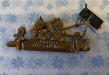 BNWT Next Gingerbread Christmas Hanging Decoration ‘Family The Perfect BatchI’