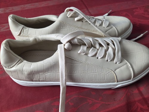 Womens beige cream faux croc - faux,