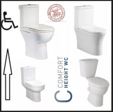 Comfort Raised Height Toilet Soft Close Seat Tall WC Eldery Disabled Dual Flush