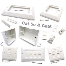 RJ45 Network Cat5e Cat6 1 - 2 Gang Face Plate Back Boxes Keystone Jack Wholesale