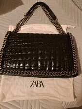 Zara City Bag. Large quilted Croc leather 