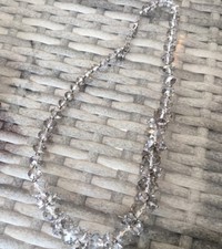 PAST TIMES VINTAGE ART DECO CLEAR CRYSTAL QUARTZ & SILVER NECKLACE