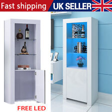 High Gloss Living Room Furniture LED Stand Tall Unit Cabinet Display Sideboard