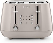 De'Longhi CTY4003.BG 4 Slice Toaster with Defrost Function 1800w Biscuit Beige