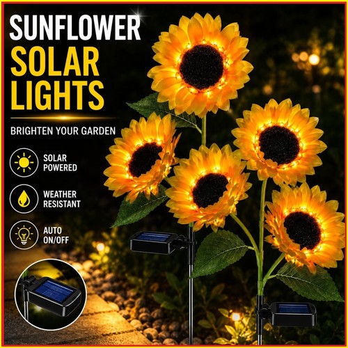 Sunflower solar garden - solar, lights
