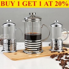 3 Type 800ml Stainless Steel Glass Cafetiere French Filter Coffee Press Plunger