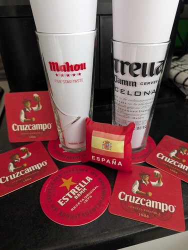 Spanish beer pint glass bundle