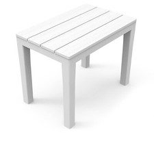 Large White Plastic Garden Table Bench Weather Proof Plastic Furniture Outdoor